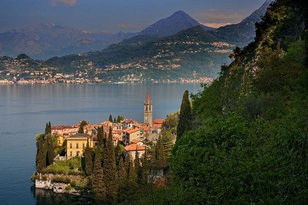 Italy-Lombardi-Lake Como Overview of town and lake